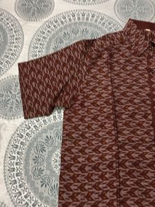 Patterned Short Sleeve Mens Shirt