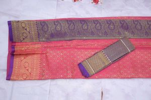 Pink &amp; Gold Kanchipuram Silk Saree