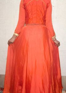 orange &amp; Gold Ethnic Dress