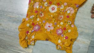 Floral Embroidered Yellow Dress