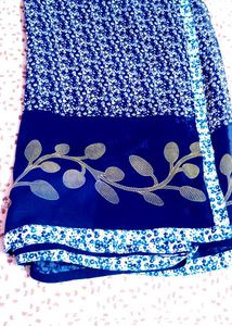 Elegant Blue Floral Saree