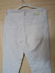 White Jeans 3 Button For Women