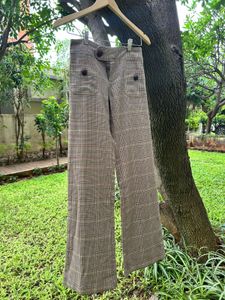 Plaid Flared Pants