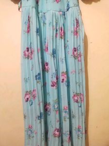 Floral Print Maxi Dress With Black Belt