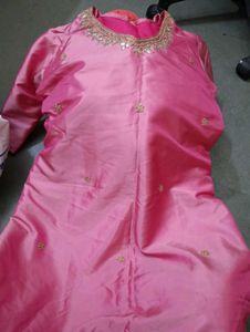 Pink gotta patti silk kurta never use