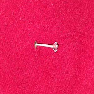 Pure Silver Flat Bottom Nosepin-ZirconiaInChampagn
