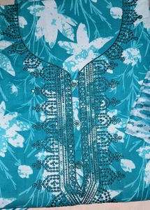 Pretty Printed Suit Material For Women 🩵✨️