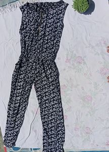 Black And White Floral Jumpsuit