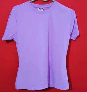 Lavender Ribbed Short Sleeve T-Shirt