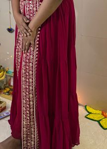 Elegant Red Embroidered Kurta Set