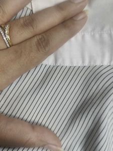 White And Black Striped Formal Shirt