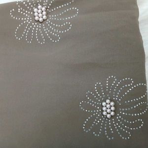 Elegant Floral Dupatta With Beadwork Embroidery