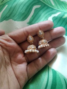South Indian Earrings/ Jhumka With Cufflinks