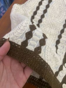 Crochet Knit Vest Top, a saree with unstitched top