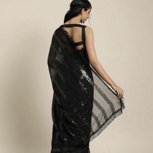 Black georgette Saari