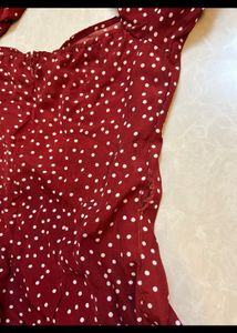 polka dot puff sleeve dress