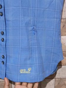 A Blue Double Button Top Shirt
