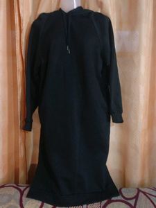 Black Warm Hoodie Dress