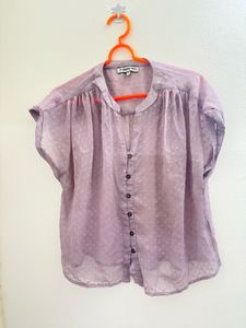 Lavender Button-Down Top