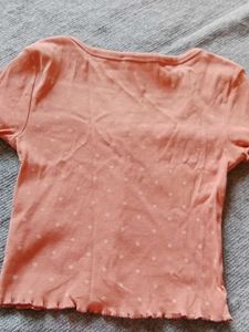 Cute Peach Button-Up Top