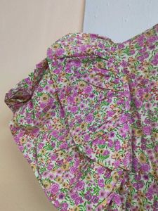 Floral Ruffle Sleeve Top