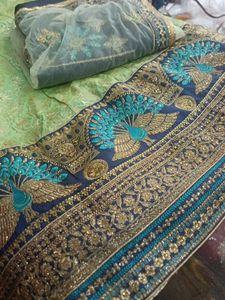 Green Embroidered Lehenga Choli