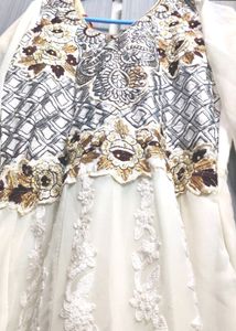 White And Red Long Gown