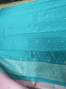 Elegant Pink N Blue  Ethnic Saree