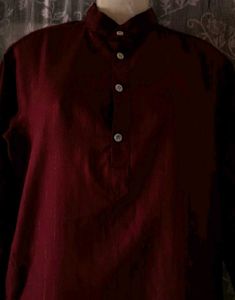 Maroon Cotton Kurta
