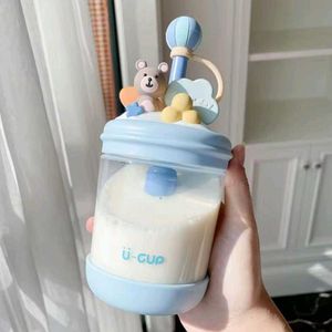 Cute Bear Water Bottle with Straw