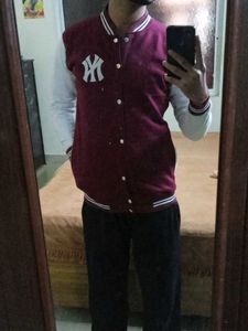 STYLECAST MEN COULORBLEND BLACK VARSITY JACKET