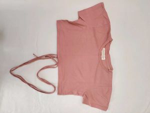 Cute Pink Tie-Up Top