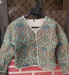 Floral Print Quilted Jacket