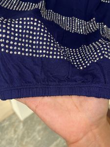 L.O.V. Navy Blue -N- Silver Glitter Studded Top