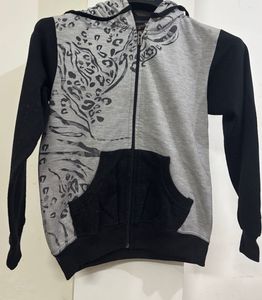 Animal Print Zip-Up Hoodie