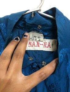 San-na Blue Printed Coat