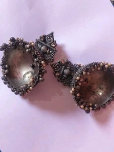 Oxidized Silver Earrings