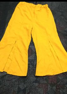 Mustard Crop Top &amp; Flare Pant Set