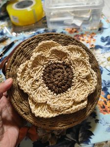 Mauritius Bamboo Offwhite Flower Sling Bag