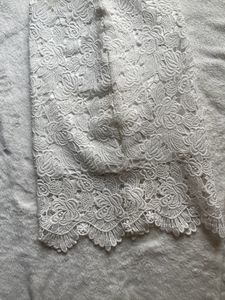 High Waisted White Lace Midi Skirt