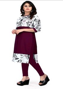Stylish Printed Floral Crepe Kurti