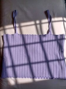 Lilac Crop Top with Cross Detail