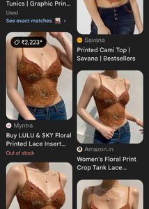 Lulu And Sky Floral Lace Trim Bustier Top
