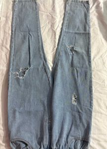 Distressed Light Wash Jogger Jeans, fits upto26-30