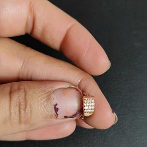 Rose Gold Plated Earrings With AD Stone