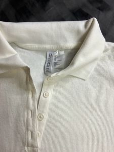 H&amp;M Ribbed Collar Crop Top