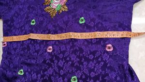 Beautiful Purple Embroidered Dress Material
