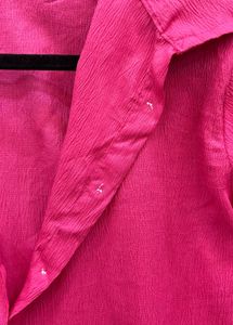 Pink Button-Down Top
