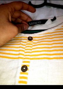 Yellow &amp; White Kurti