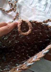 Handmade Jute &amp; Silver Crossbody